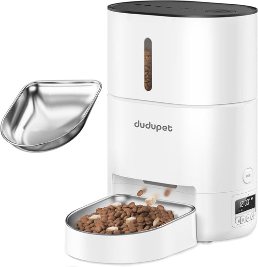 Timed Automatic Cat Feeder with 180-Day Battery Life and Voice