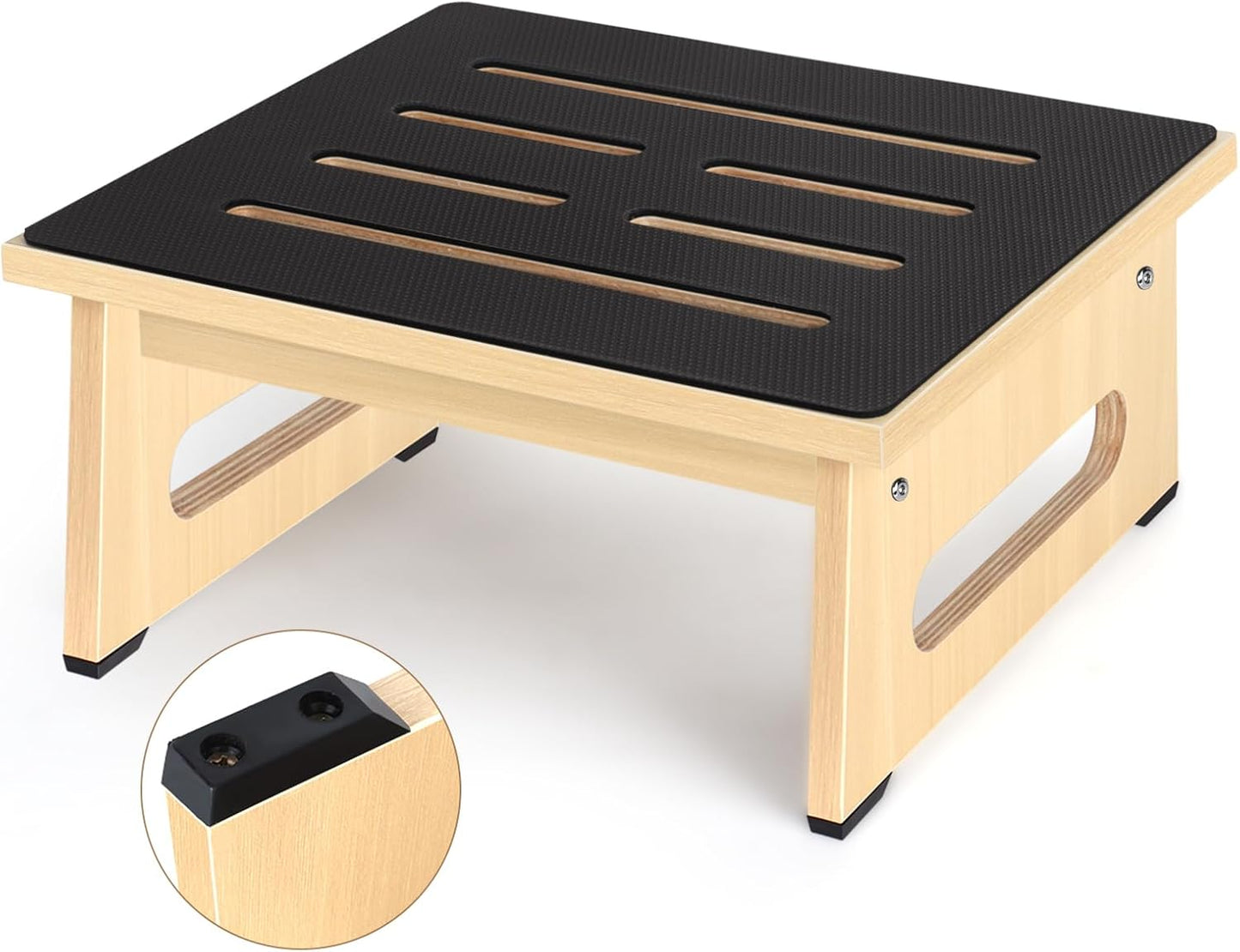 Step Stool for High Beds with Non-Slip Surface and Handles