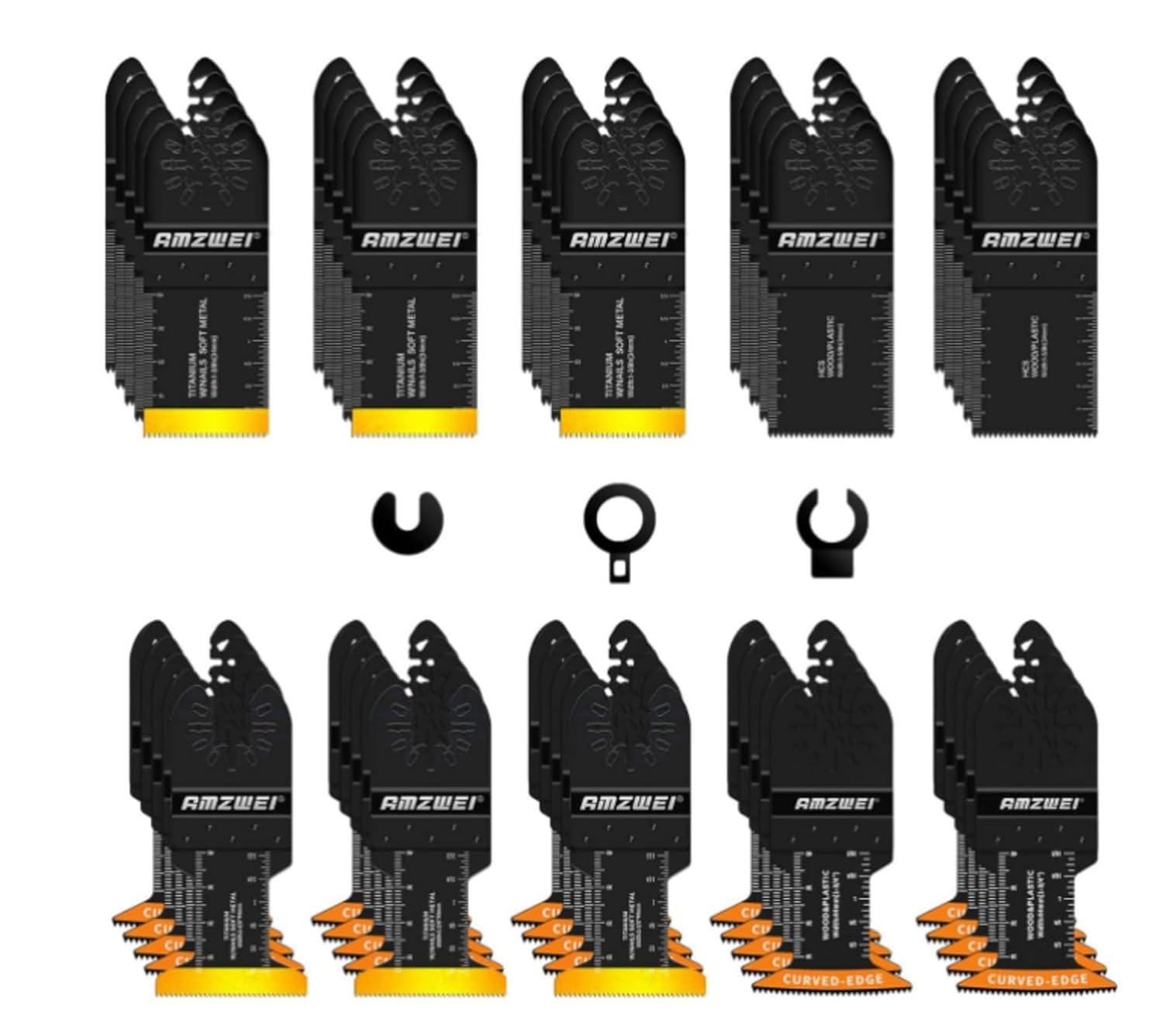 50PCS Titanium Oscillating Tool Blades for Metal Wood Plastic