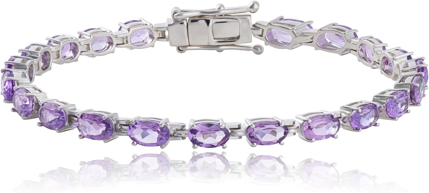 MAX + STONE 925 Sterling Silver Tennis Birthstones Bracelet