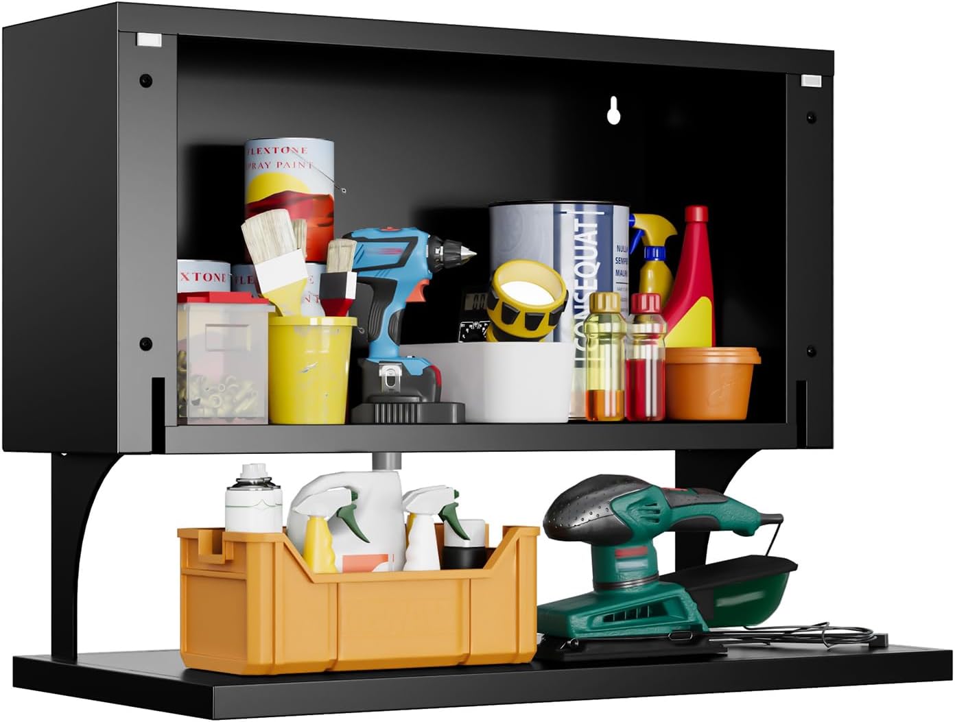 Yizosh Metal Wall Cabinet with Door for Garage and Office Storage