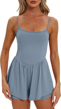 Women's Summer Sleeveless Athletic Romper with Double-Lined Shorts