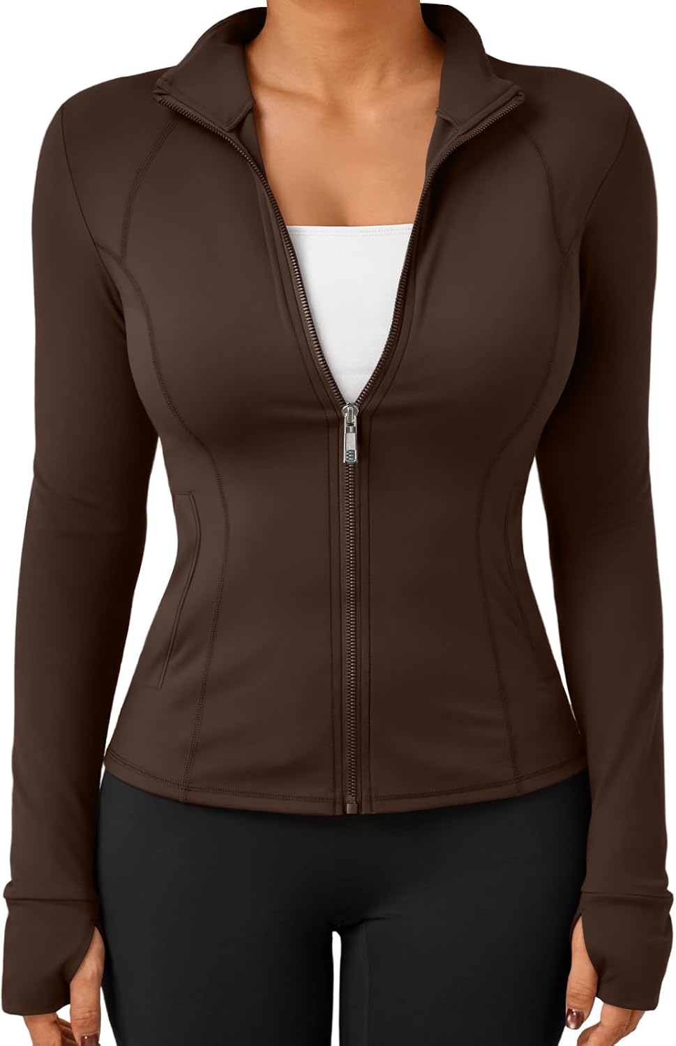 Trendy Queen Womens Lightweight Zip Up Jackets for Activewear