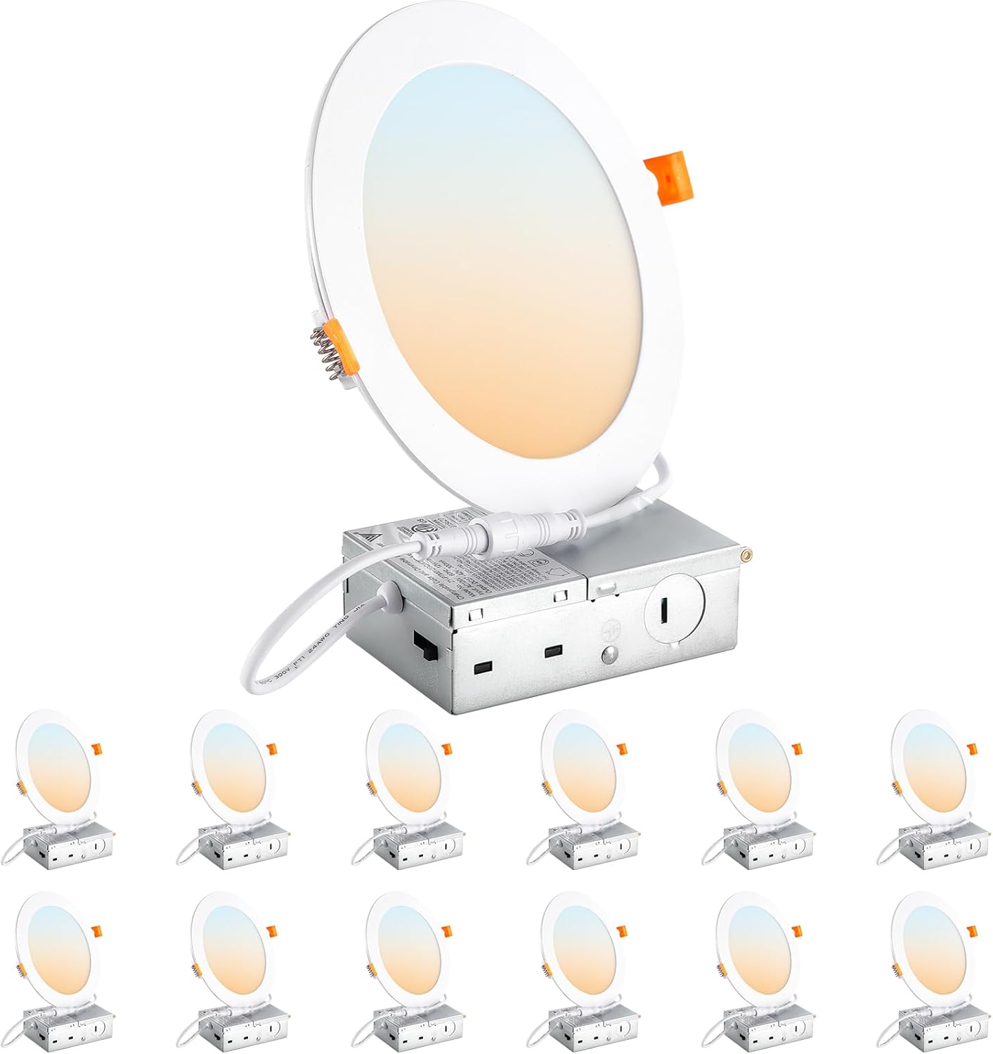 DLLT LED Recessed Ceiling Lights: Ultra-Thin 12 Pack 6 Inch