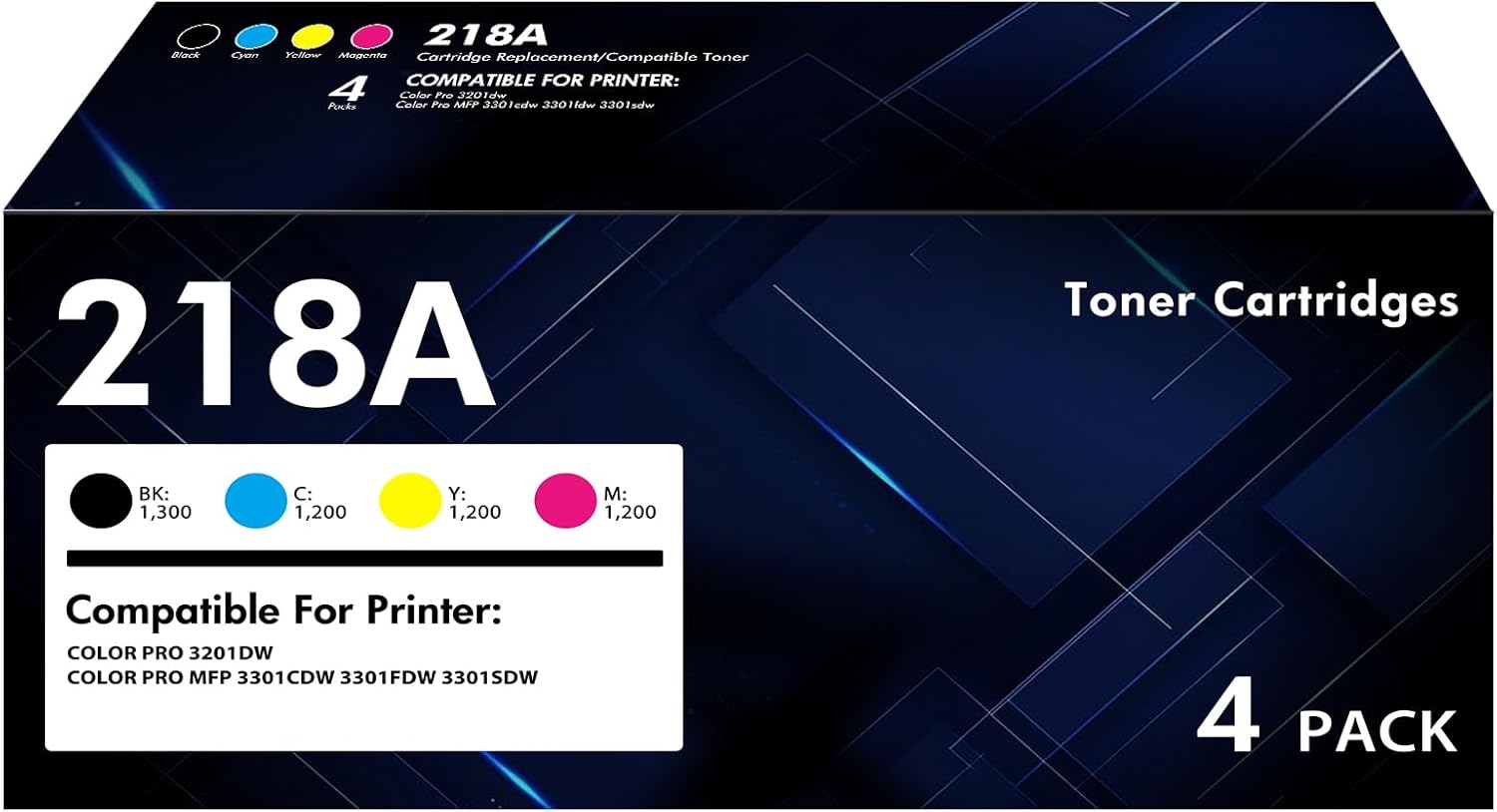218A Toner Cartridges 4 Pack for HP Color Pro MFP Printers
