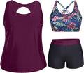 Holipick Women's 3 Piece Plus Size Tankini for Summer Swimming
