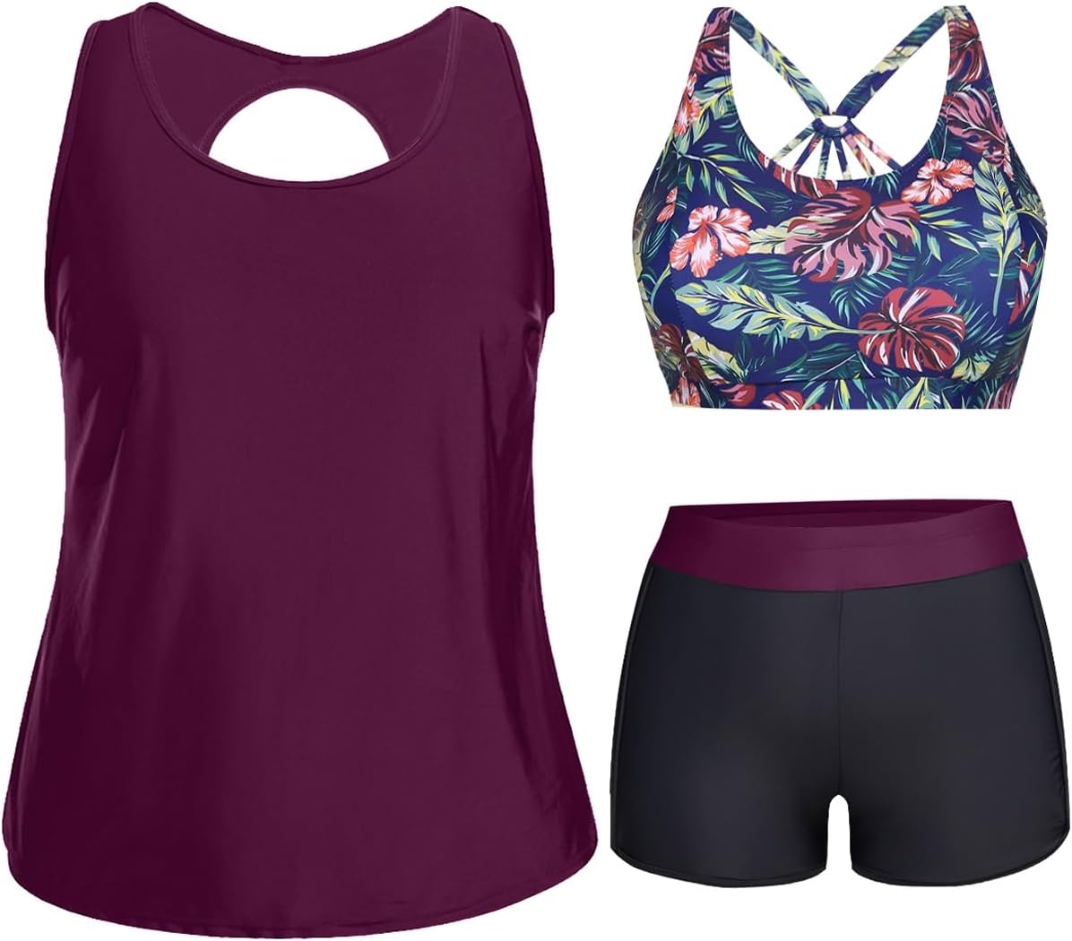 Holipick Women Plus Size 3 Piece Tankini Swimsuits Review
