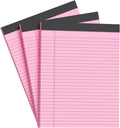 Pink Legal Pad Note Pads 8.5x11 in Wide Ruled - 3 Pack