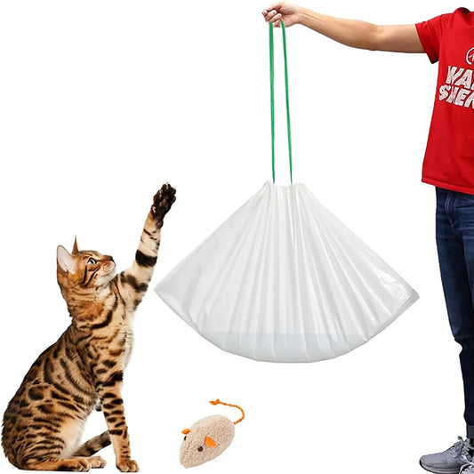 XXL Heavy Duty Cat Litter Box Liners - Secure Drawstring for Easy Cleanup!