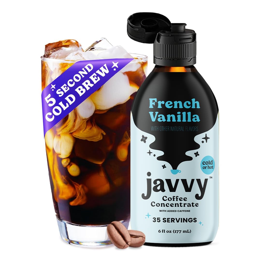 Javvy Cold Brew Coffee - Instant Iced & Hot Coffee, French Vanilla
