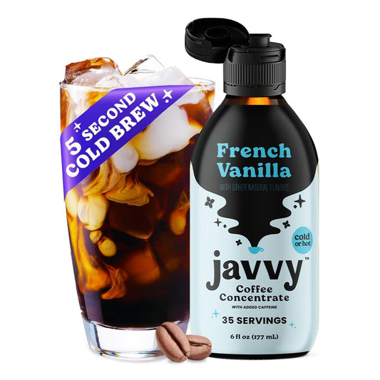 Javvy Cold Brew Coffee - Instant Iced & Hot Coffee, French Vanilla
