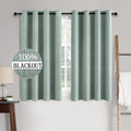 Linen Texture Blackout Curtains 52x63 in Seafoam Green - Insulated
