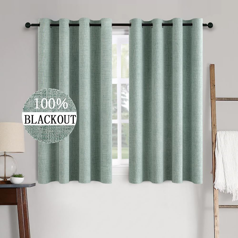 MIULEE Linen Texture Blackout Curtains for Bedroom and Living Room