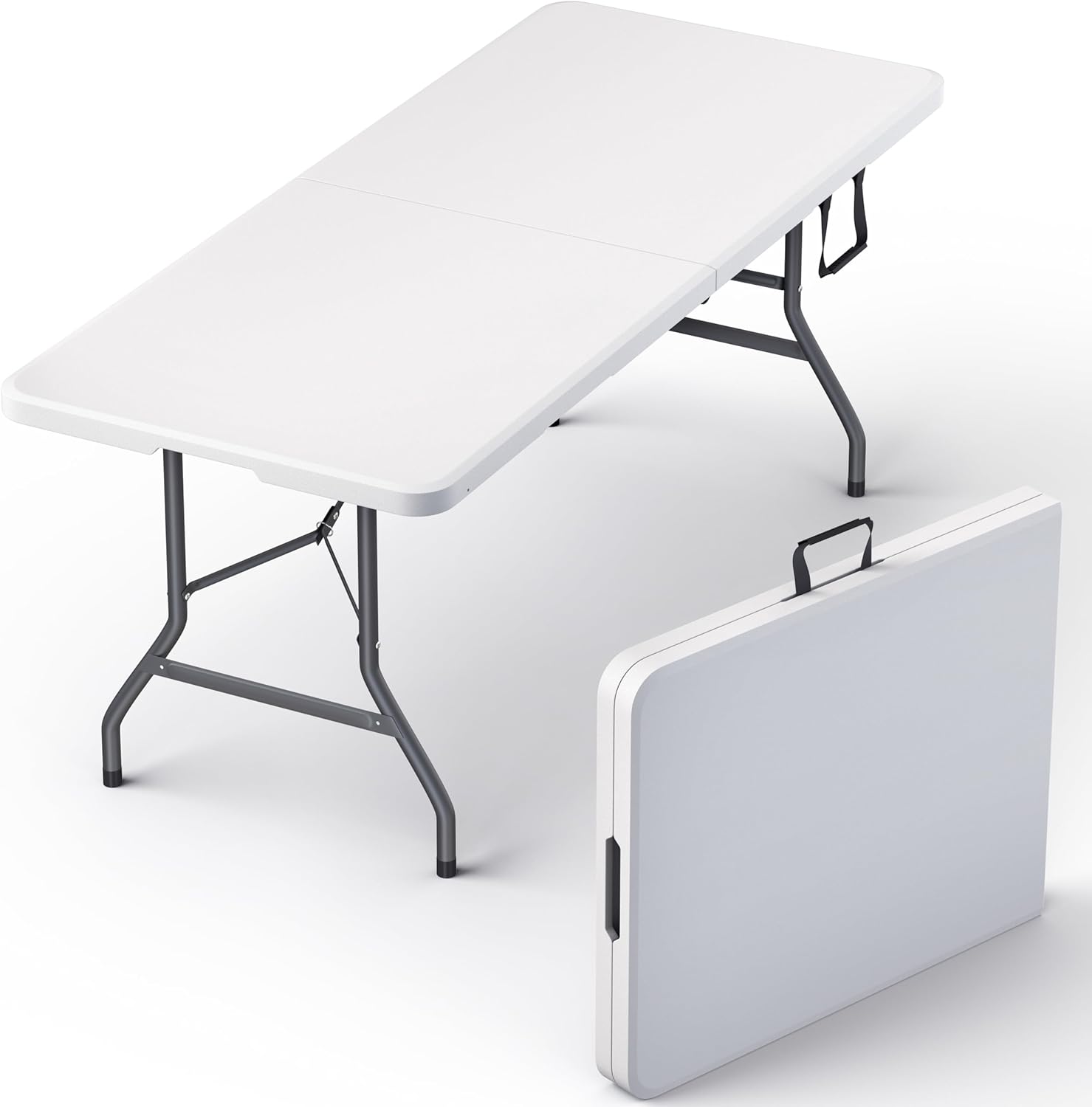 Portable Heavy Duty 6ft Table | Built-in Handle | Steel Legs | Versatile Use