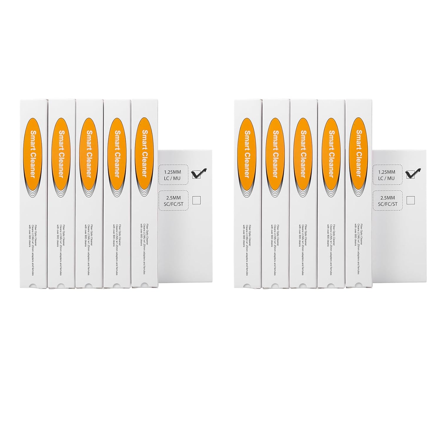 10 pcs Fiber Optic Cleaner Tools for LC/MU Connectors - 800 Cleans