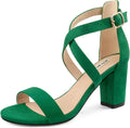 JOY IN LOVE Women's Chunky Block Heels 3 in Ankle Strap Low Heel
