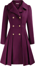 Women's Fashion Trench Coat Notch Lapel Double Breasted Mid-Length