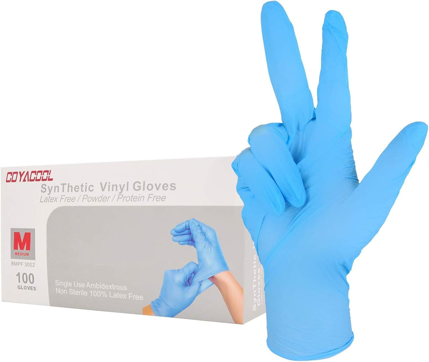 100 COYACOOL Nitrile/Vinyl Gloves: Latex-Free, 4 Mil, Food-Grade