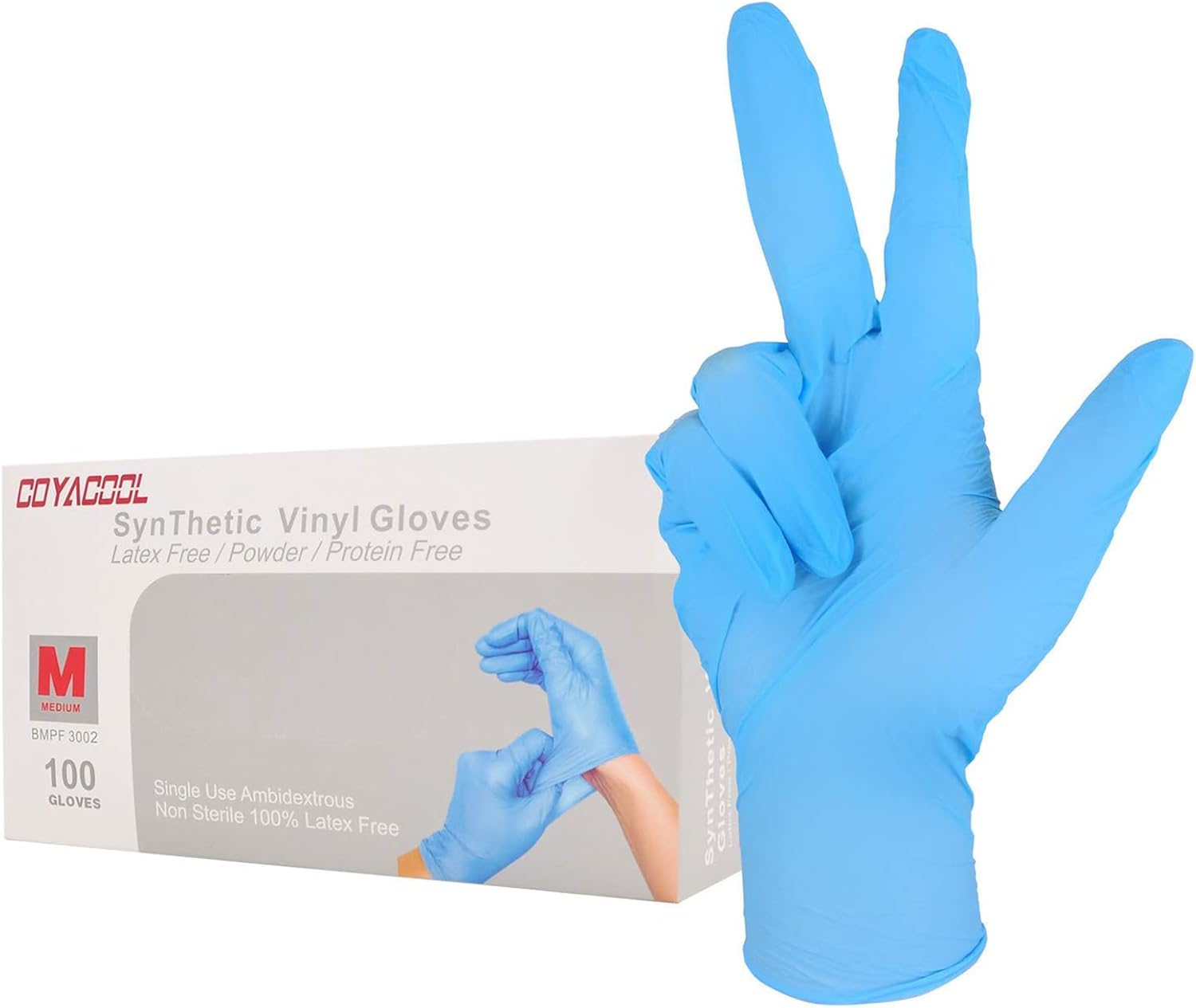 100 COYACOOL Nitrile/Vinyl Gloves: Latex-Free, 4 Mil, Food-Grade