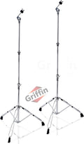 Griffin 2-Pack Straight Cymbal Stands (TiltPro X) - Stable Double