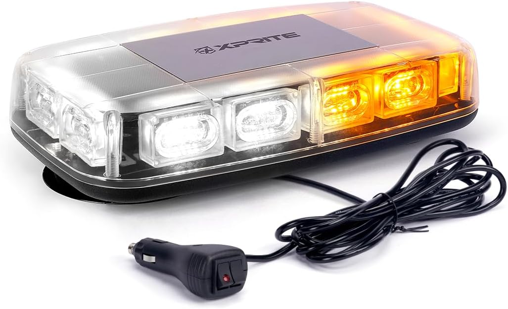 Xprite 12in 72LED Rooftop Mini Strobe Lights for Safety Vehicles