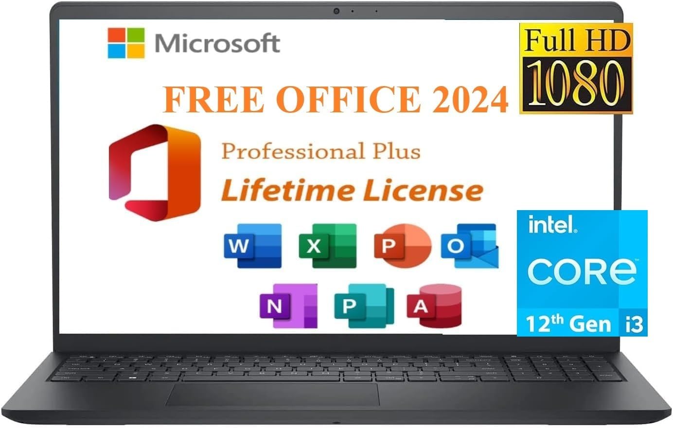 Dell Inspiron 15 Laptop with Lifetime Office 2024 and Win 11 Pro