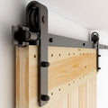 16FT Single Sliding Barn Door Hardware Kit Black - Smooth 330lb