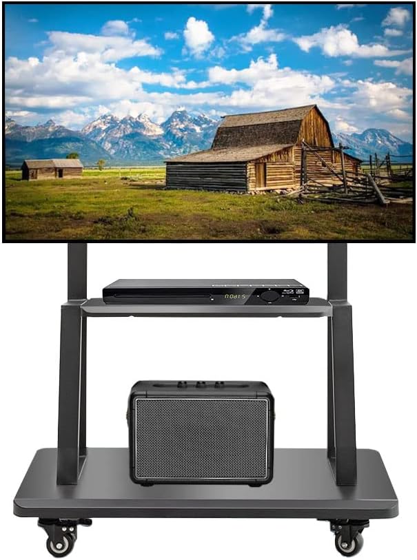 Mobile TV Stand on Wheels for 32-75 Inch Screens - Heavy-Duty
