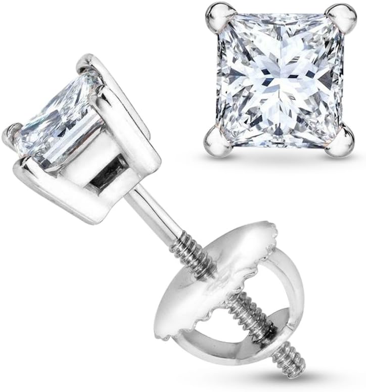 1/2-2 Carat Total Weight Princess Diamond Stud Earrings Review