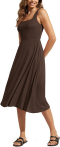 ODODOS Square Neck Midi Dress with Pockets - Comfortable Summer Staple