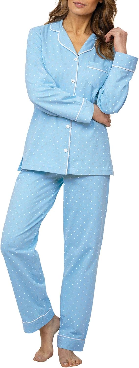 PajamaGram Pajama Set for Women - Cozy Cotton Jersey PJs