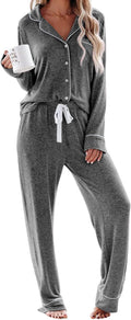 Women's Pajama Sets Long Sleeve Button Down Sleepwear - Soft Modal