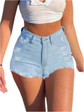 Verdusa Women's Ripped Distressed Skinny Denim Shorts (Style 5YXH)