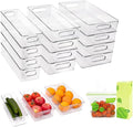12 Pack Refrigerator Organizer Bins - Clear Stackable Pantry Storage