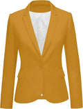 Womens Notched Lapel Blazer Jacket Suit - Long Sleeve Office Wear