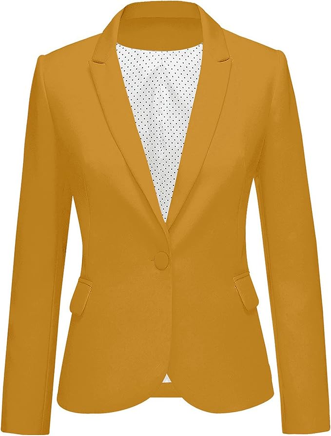 LookbookStore Womens Notched Lapel Blazer for Office Wear