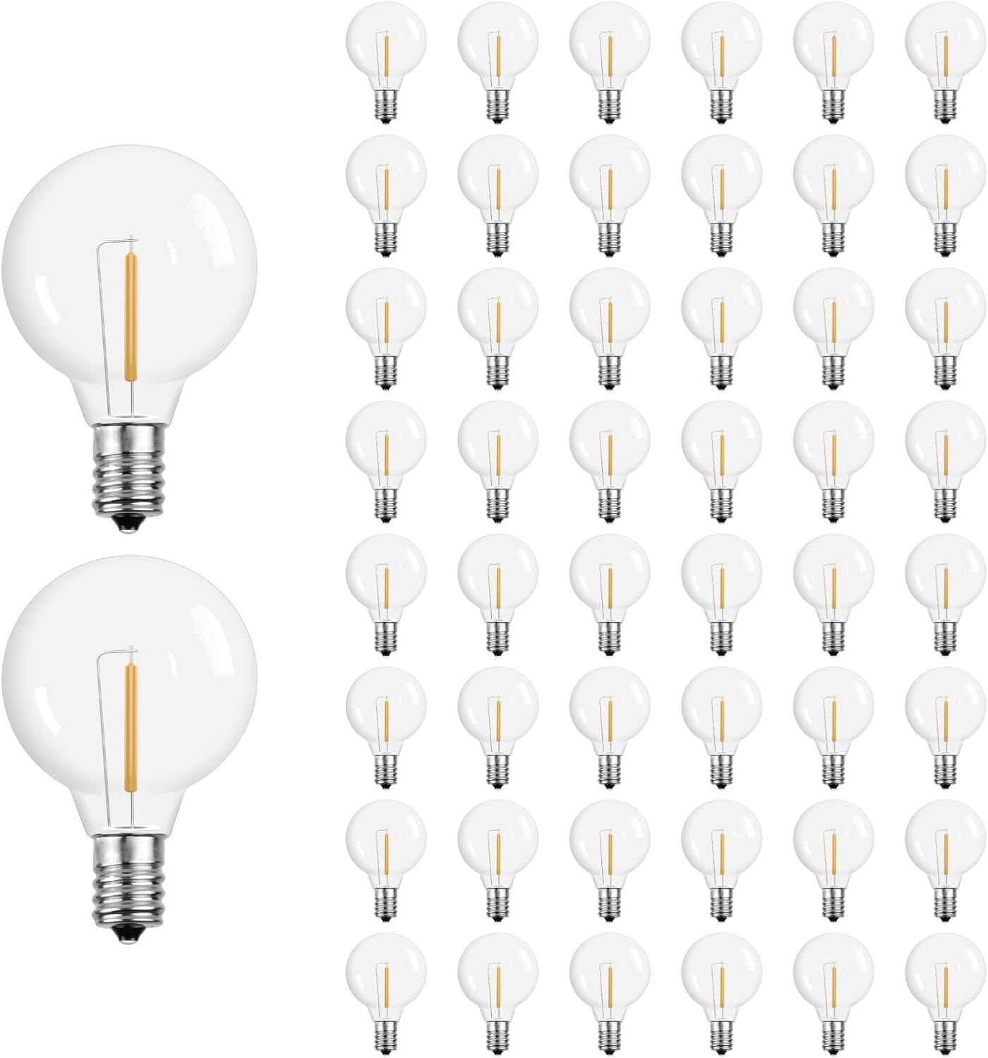 Meconard G40 LED Replacement Light Bulbs for Indoor Outdoor Use