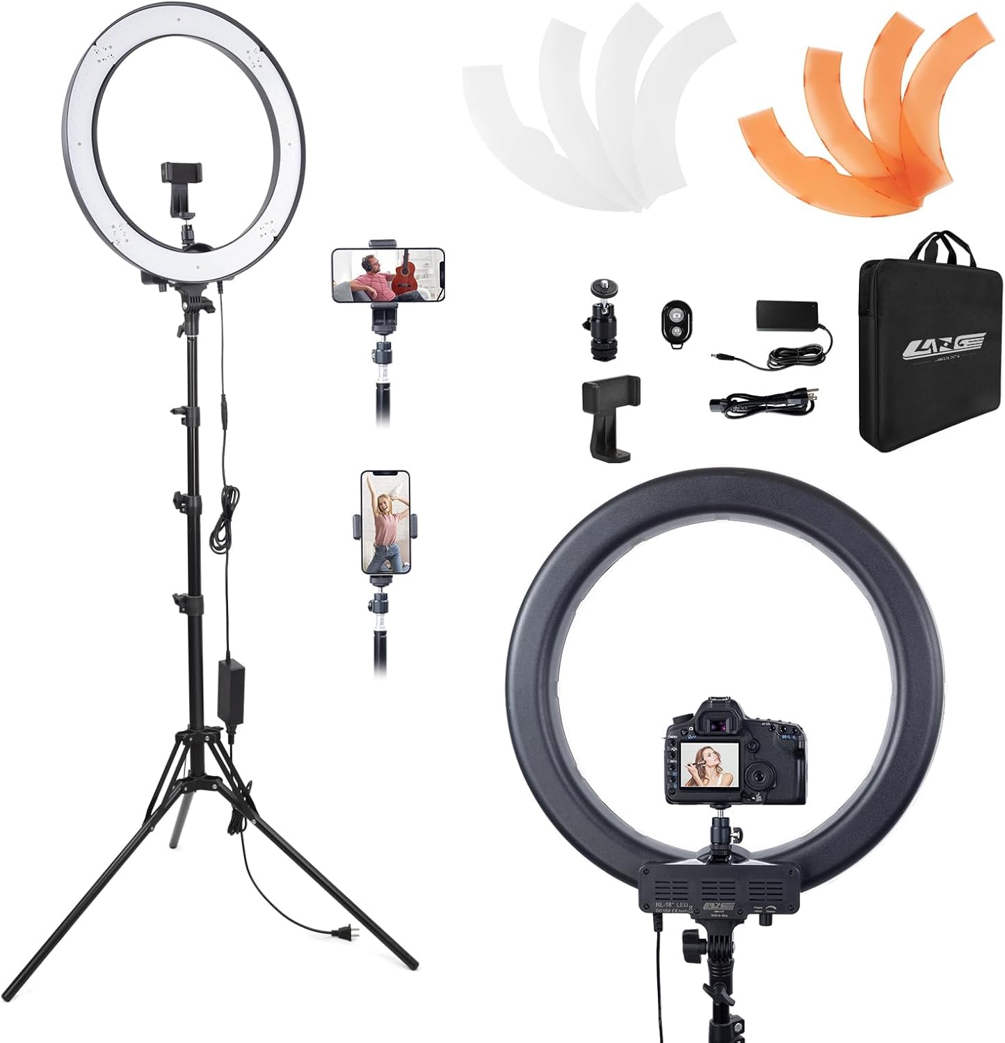 18in Ring Light Kit with 70in Stand for Perfect Lighting