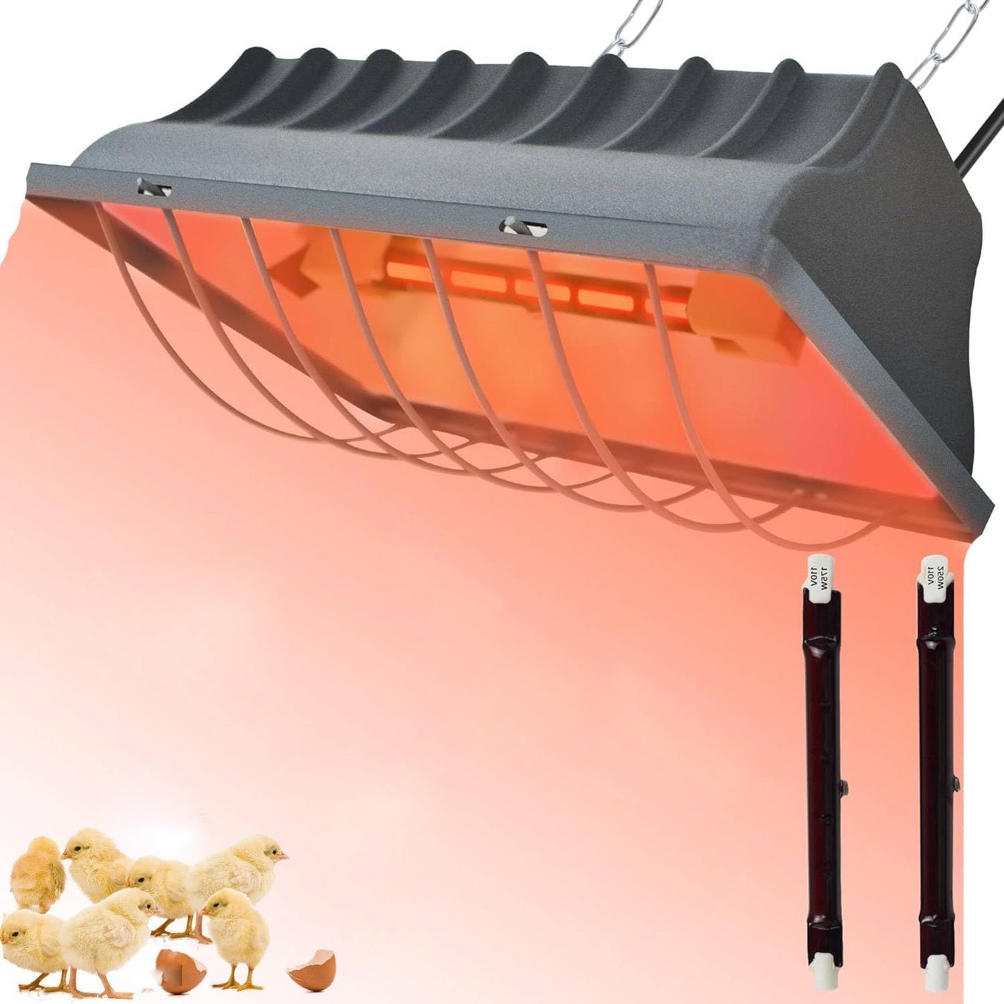 250W Brooder Heater: Adjustable Temp & Height