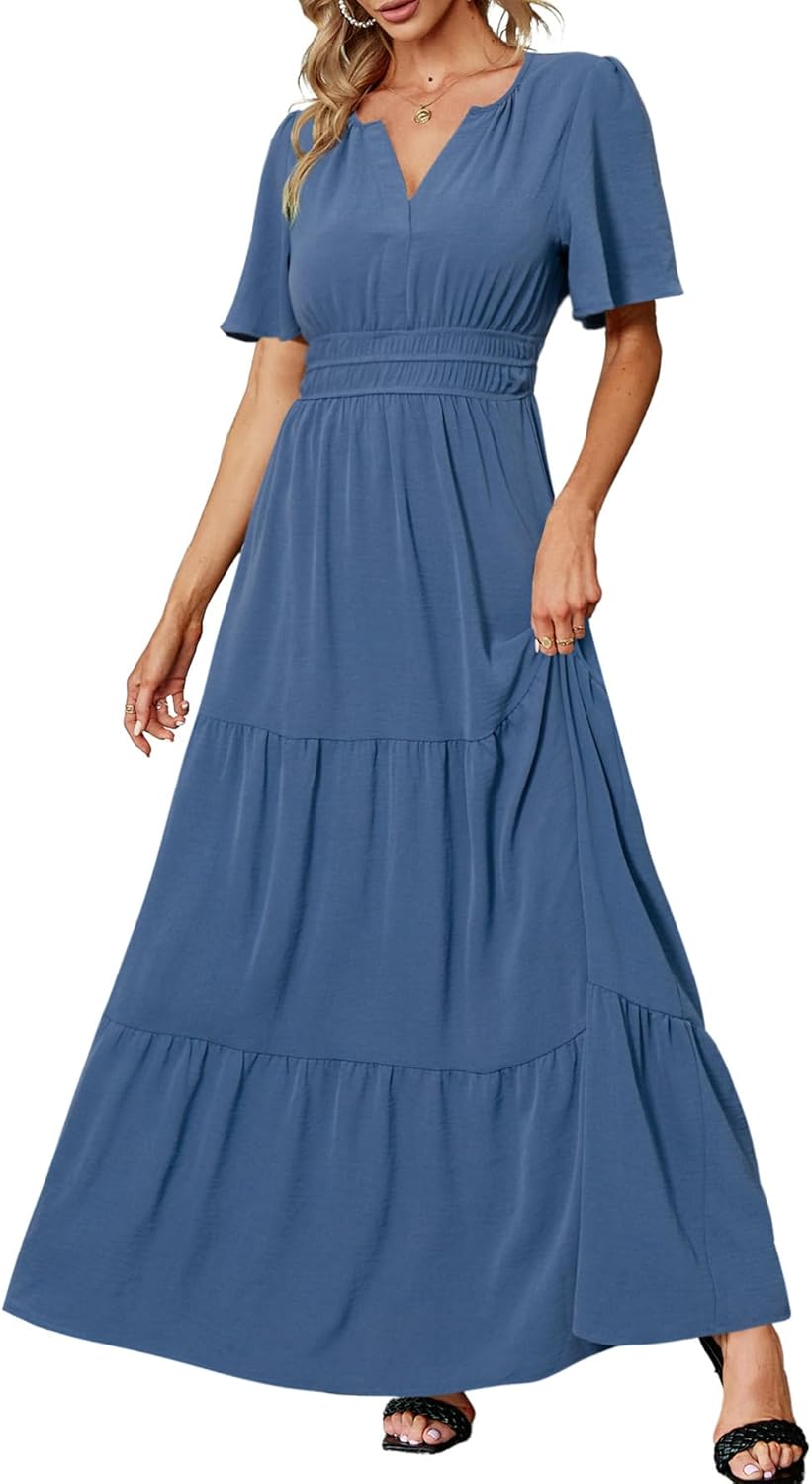 Amegoya Women's Summer Boho Maxi Dress for Casual Elegance