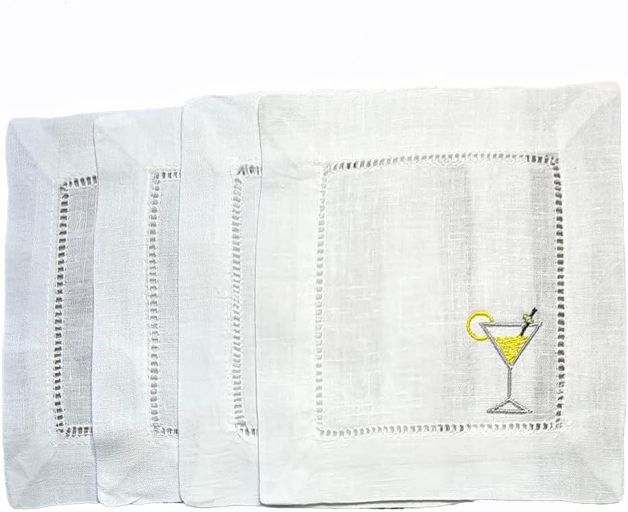 Cute Cocktail Napkin Coaster Set for Hostess Vibe~ TYCEmbroidery