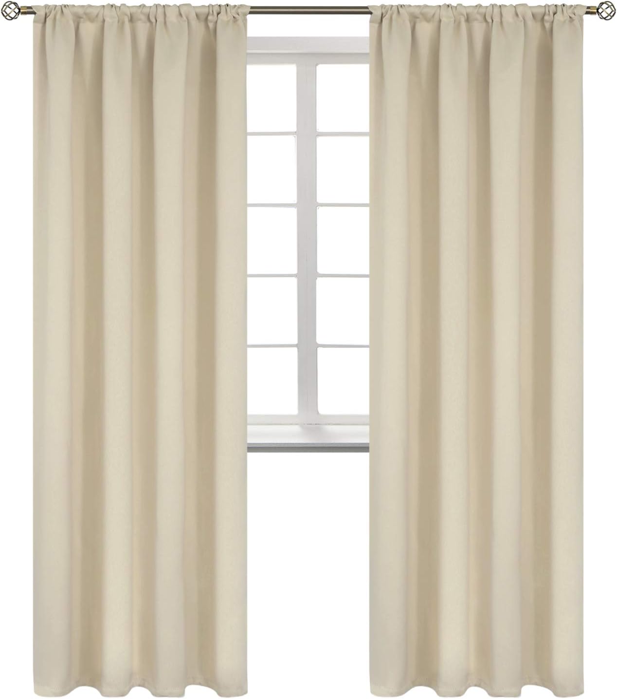 BGment Beige Room Darkening Curtains for Bedroom and Living Room
