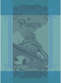 Garnier Thiebaut Paris Seine Turquoise French Kitchen Towel - Jacquard