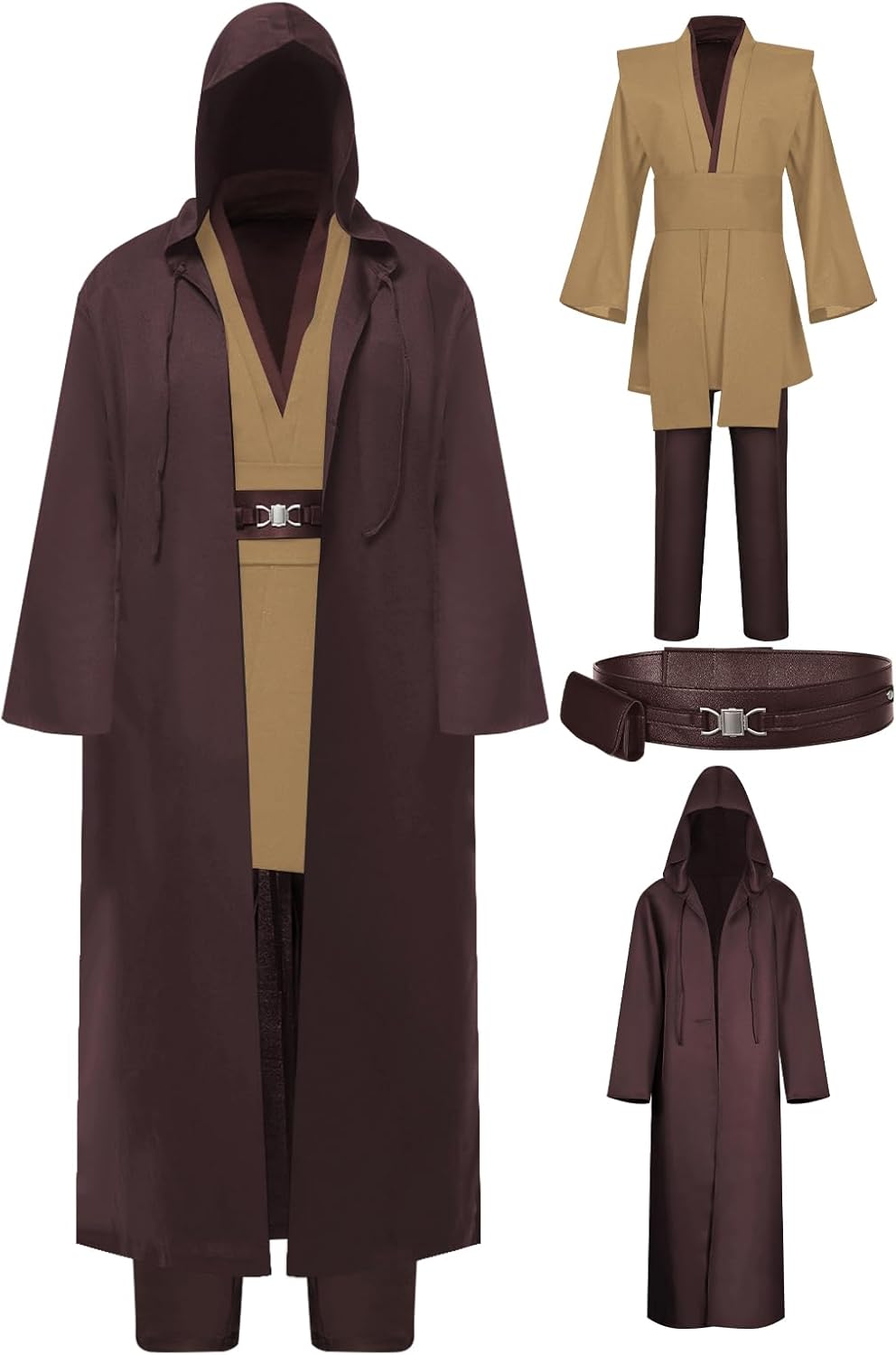Tunic Hooded Robe Knight Costume for Halloween Cosplay Fun