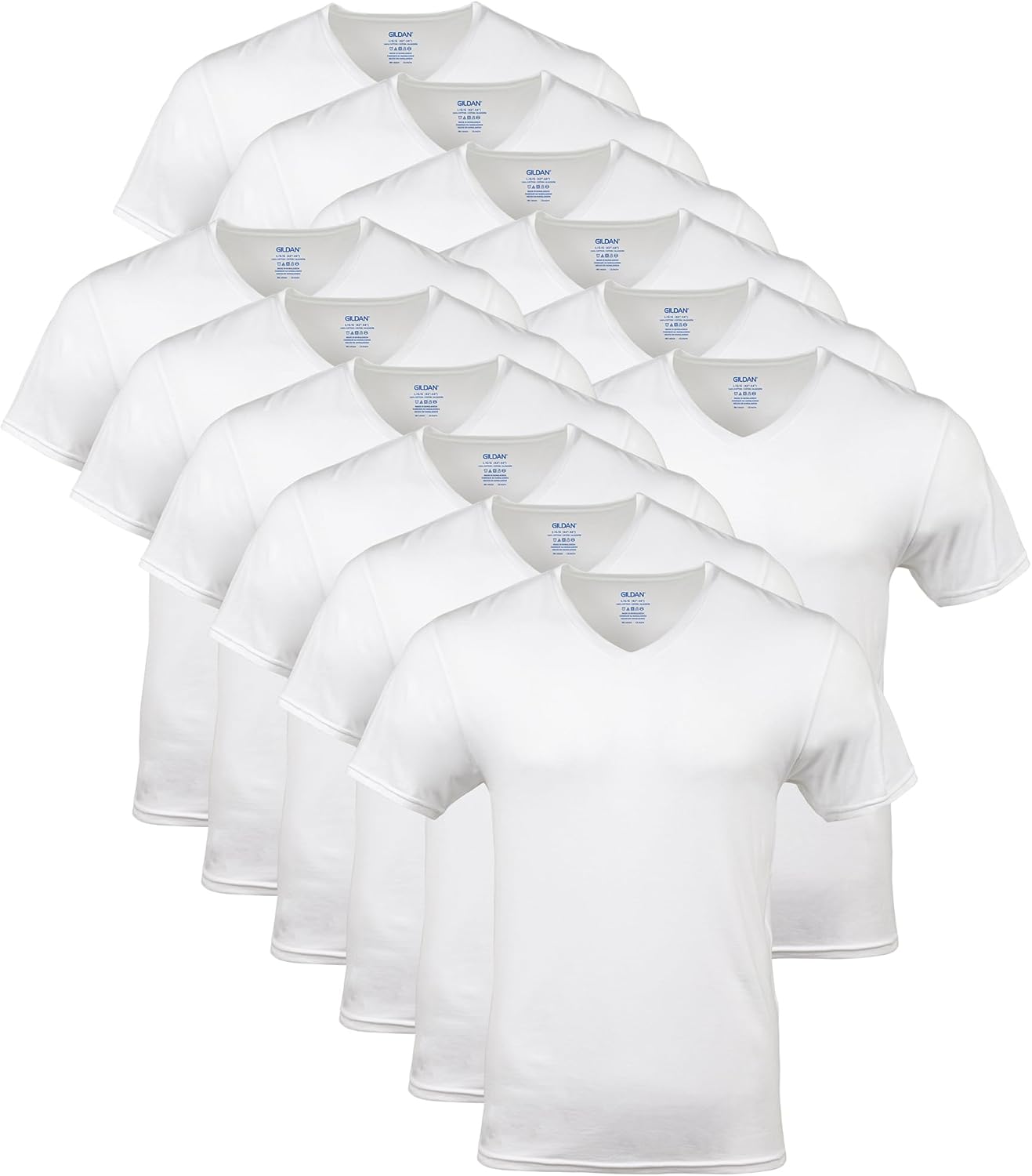 Gildan Men's V-Neck T-Shirts Multipack for Ultimate Comfort
