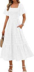 MEROKEETY Women's 2025 Summer Flowy Midi Maxi Dress - Flattering Boho
