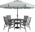 MASTERCANOPY Valance Patio Umbrella 10ft Light Gray - Durable Shade