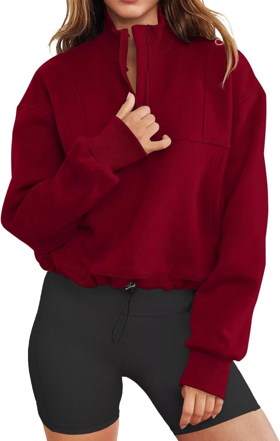 LEEDYA Womens Long Sleeve Half Zip Sweatshirts for Fall Fashion