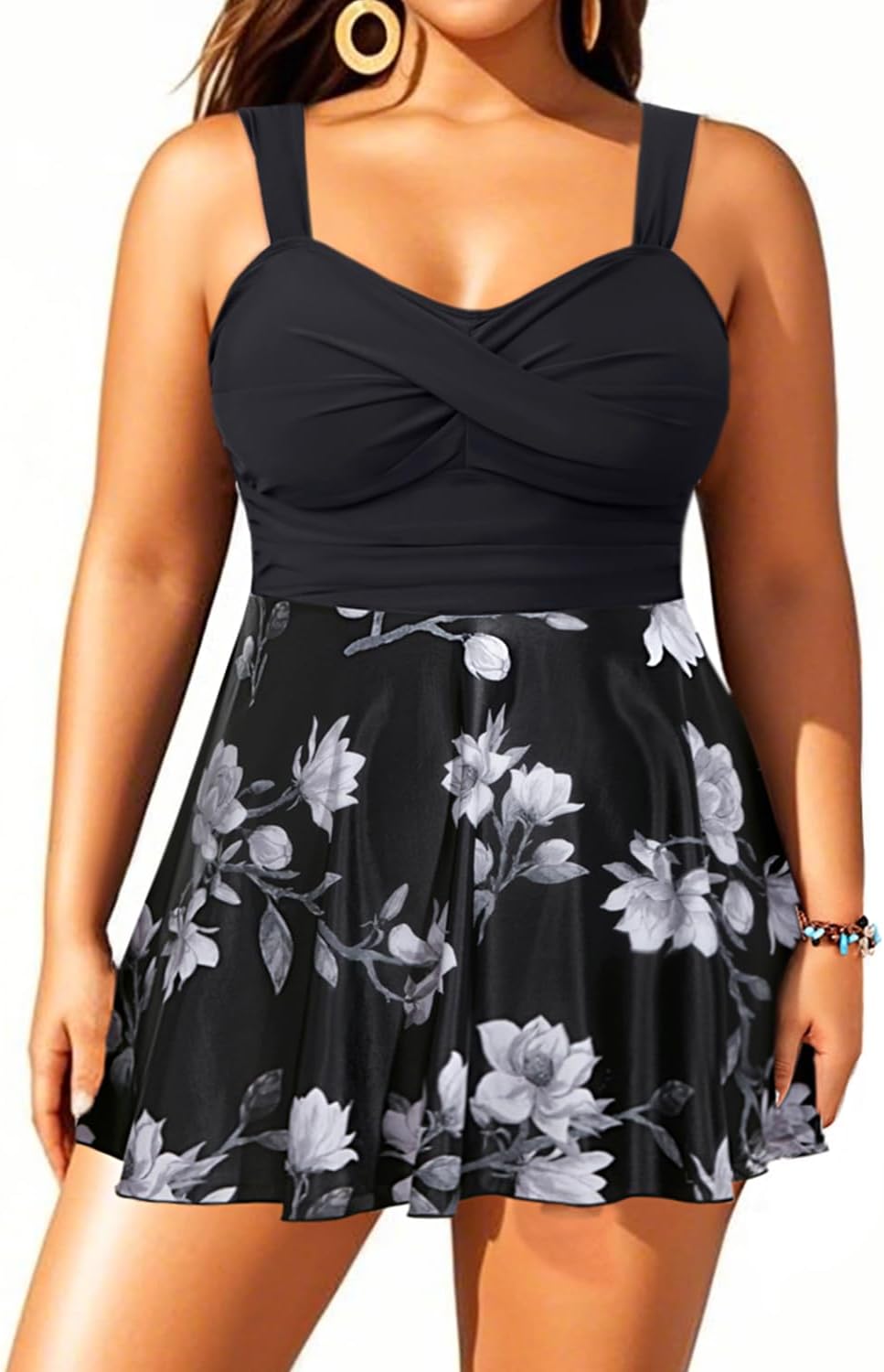 Aqua Eve Plus Size Two Piece Swimsuits for Women Tankini