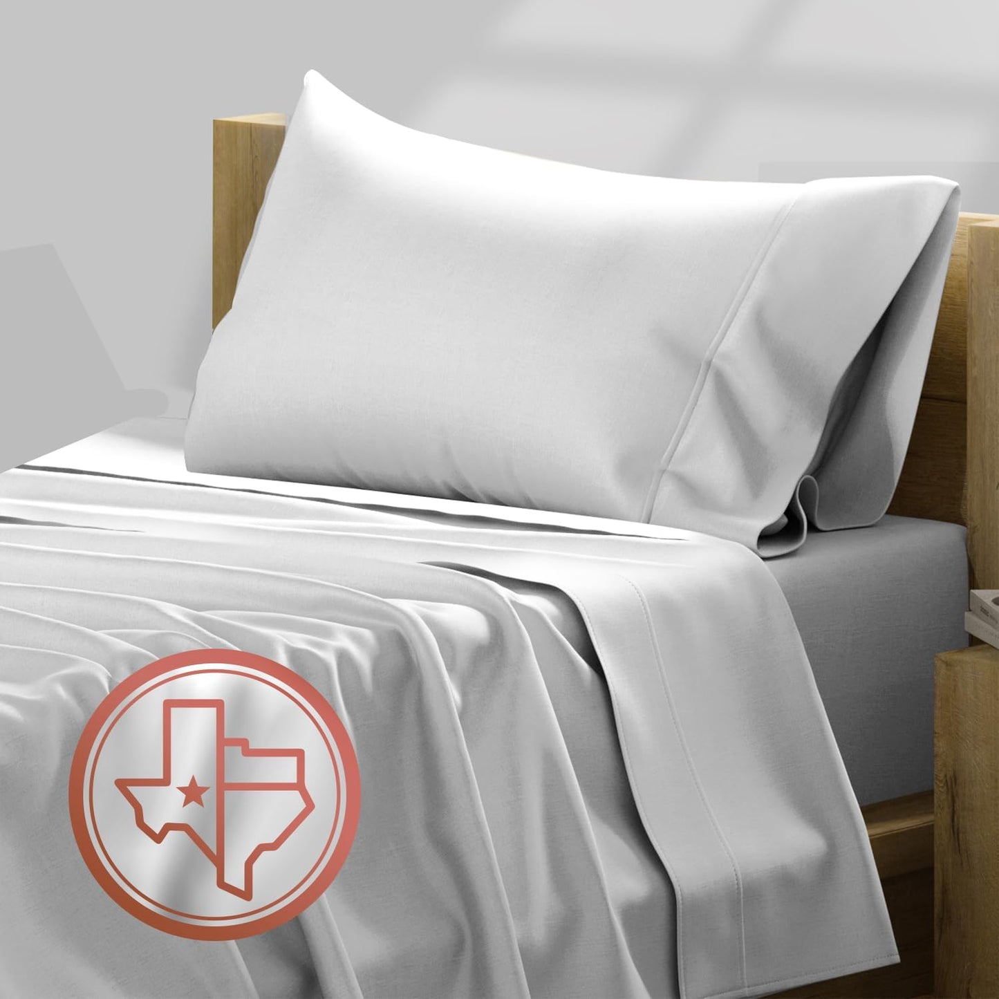 100% Egyptian Cotton Twin XL Sheet Set - Soft & Cooling Luxury
